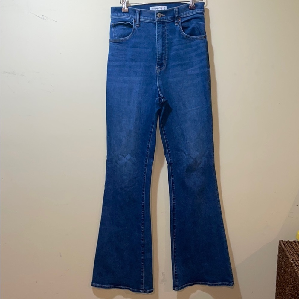 Womens Abercrombie & Fitch Curve Love The Flare Ultra High Rise Jeans